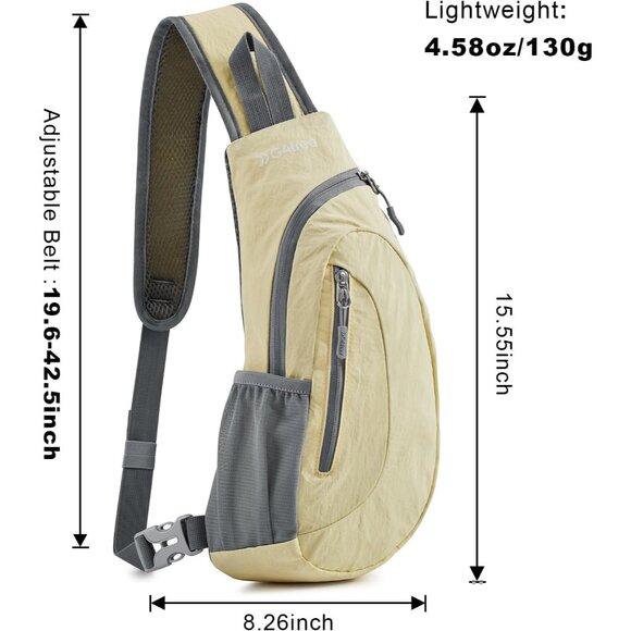 Small CrossBody Chest Sling Backpack - Creamy Yellow - Picture 5 of 7